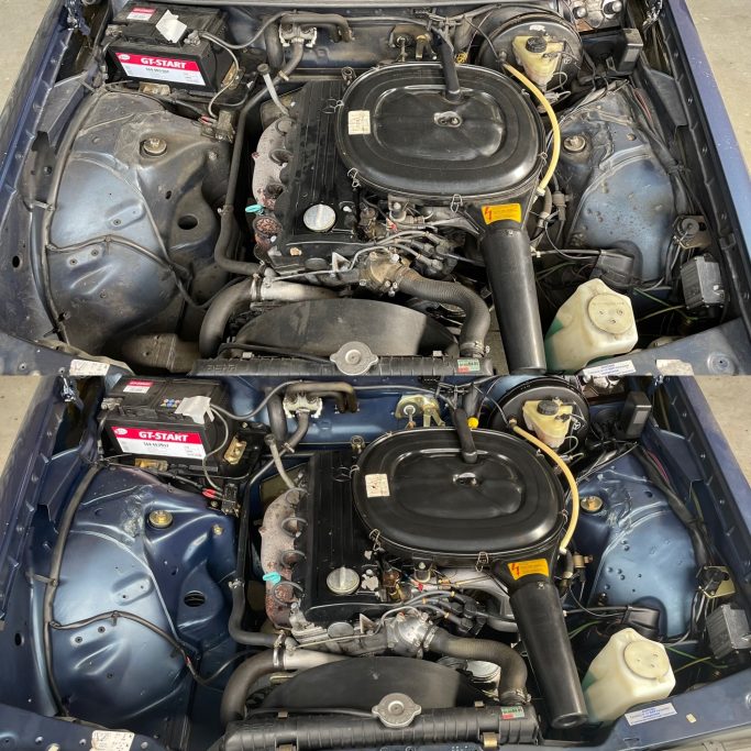 Motorraum eines W123 230